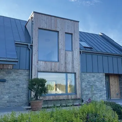 A building with British Larch cladding on