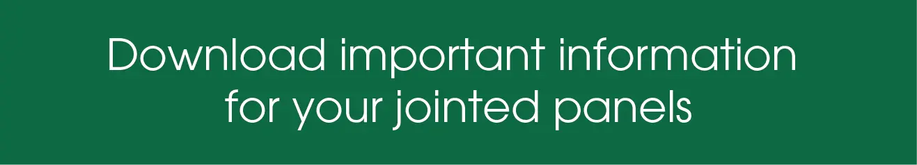 Information on Jointed Panels Banner A green banner inviting the user to download inportant information about jointed panels