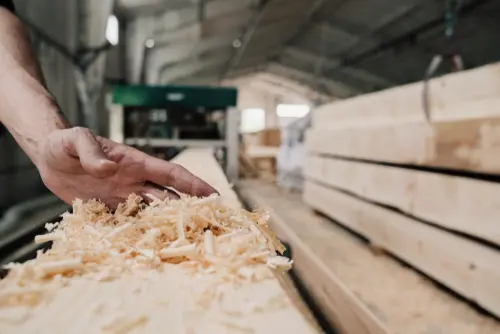 European Oak Beams being milled at Timbersource in Somerset
