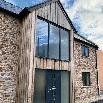 A house with British Larch cladding on