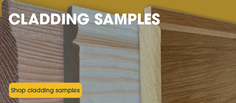 Cladding samples, hardwoods and softwoods