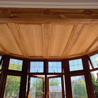 Timbersource's timber mouldings being used in the ceiling of a room within a house