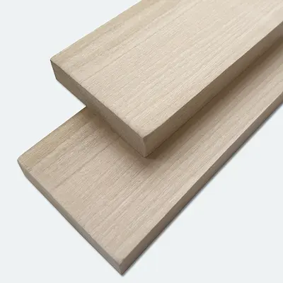 Two pieces of Timbersource's American Poplar Tulipwood stacked ontop of each other