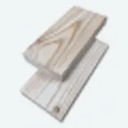 Two pieces of Timbersource's Canadian Larch on top of each other showing the grain