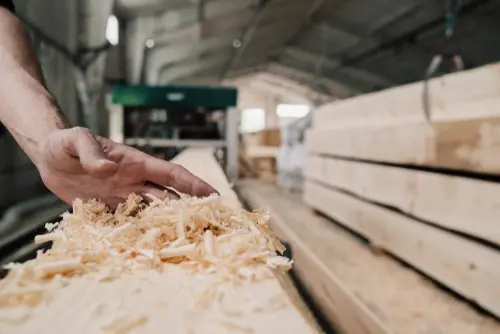 A close up of one of Timbersource's Green Oak beams being planed