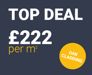 European Oak Cladding for outdoor and indoor projects price offer per square metre