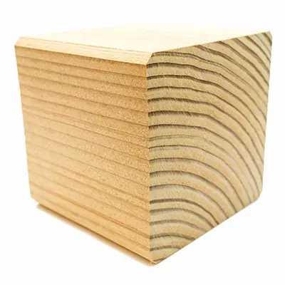 A cube made from North American Douglas Fir