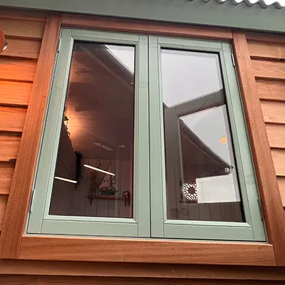 A picture a Sapele window frame