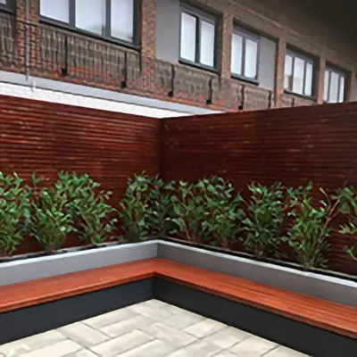 Wooden fence made from Timbersource's Meranti