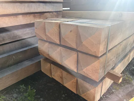 Stack of Oak Posts with four way weathered ends